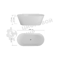Ванна отдельностоящая акриловая BAU Flow 1500x750 белая