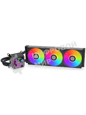 Система жидкостного охлаждения Lian Li GA II LCD 360 Black, 360 мм, 3x120 мм, 300-2450 об/мин, 30 дБ, 4-pin PWM, ЖК-дисплей, ARGB, черный