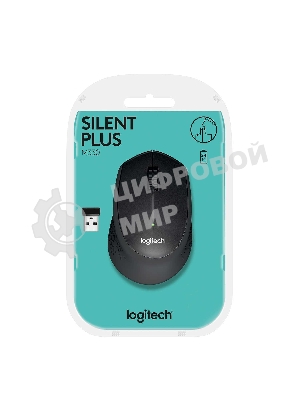 Мышь беспроводная Logitech M330 SILENT PLUS черный, 1000 dpi, радиоканал, USB, кнопки - 3