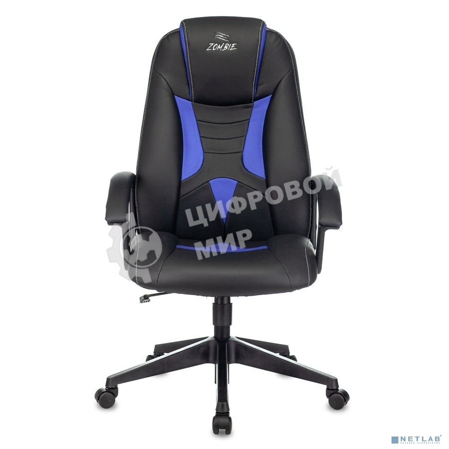 Кресло игровое Zombie 8 черный/синий искусственная кожа крестовина пластик