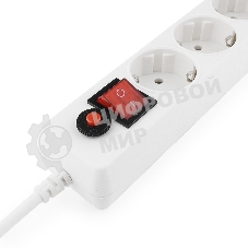 Сетевой фильтр Гарнизон ECL-5-W-1.4, 5 р, 10А, 1.4 м, ур.защиты 4, белый, пакет