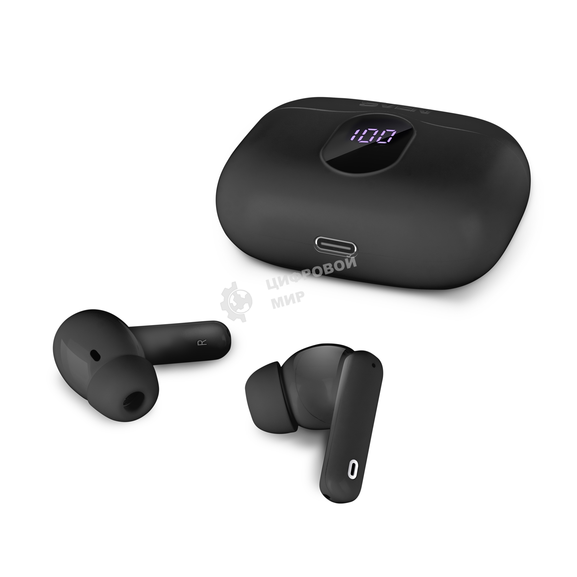 Беспроводные внутриканальные наушники с микрофоном Sven E-315B, черный (Bluetooth, TWS, ANC, ENC, APP)