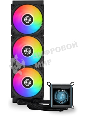 Система жидкостного охлаждения Lian Li GA II LCD 360 Black, 360 мм, 3x120 мм, 300-2450 об/мин, 30 дБ, 4-pin PWM, ЖК-дисплей, ARGB, черный