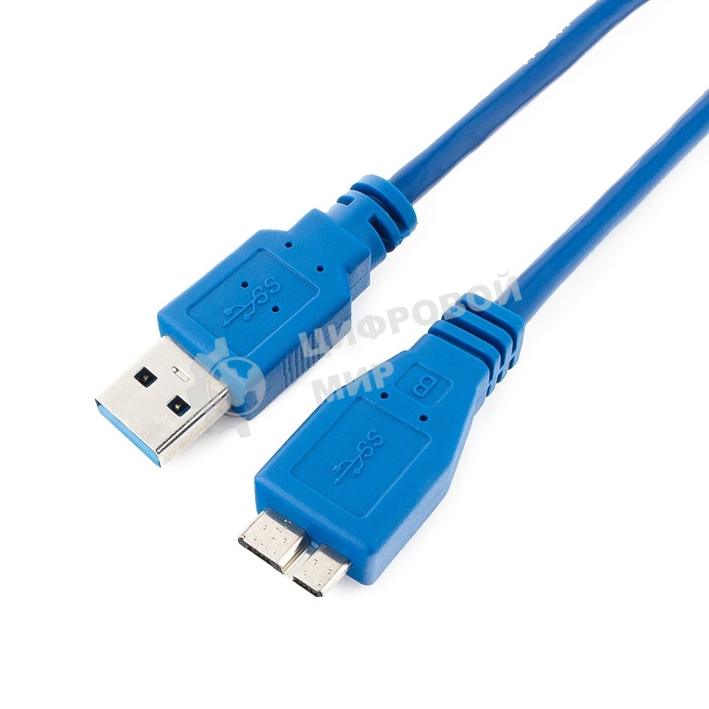 Кабель Gembird/Cablexpert USB 3.0 Pro, AM/microBM 9P, 0.5м, экран, синий