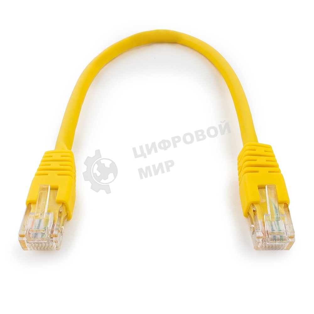 Патч-корд UTP Cablexpert cat.6, 0.25м, литой, многожильный, желтый