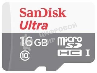 Флеш карта Sandisk Ultra microSDHC 16Gb 80Mb/s Class 10