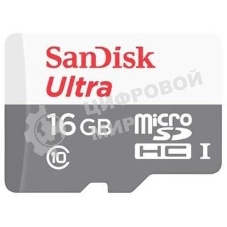 Флеш карта Sandisk Ultra microSDHC 16Gb 80Mb/s Class 10