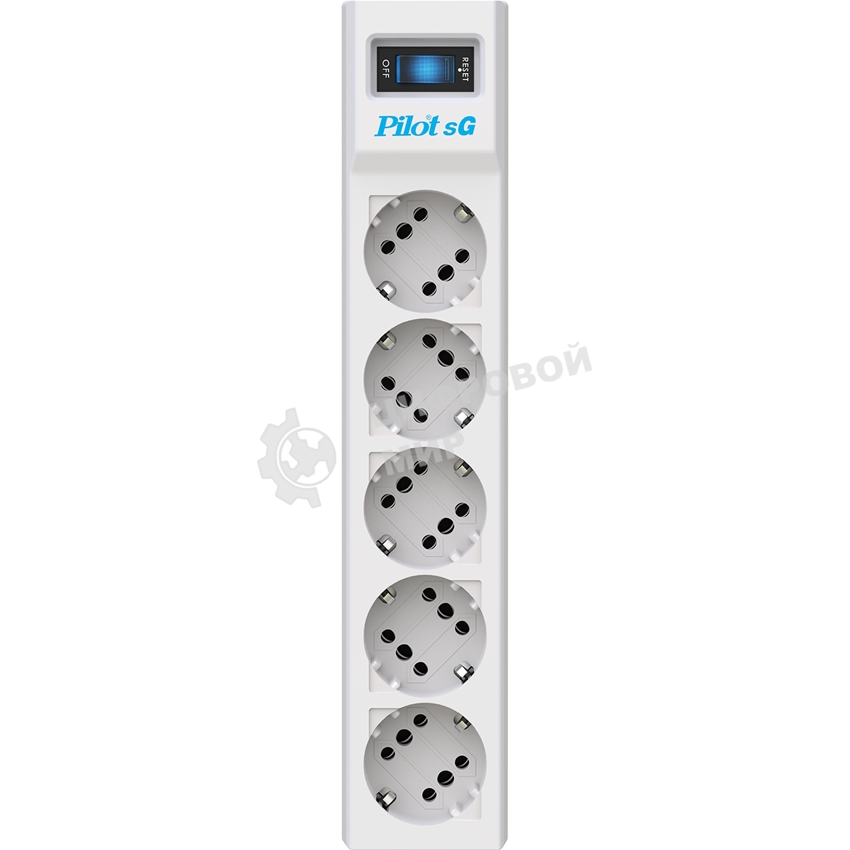 Сетевой фильтр ZIS PILOT Surge protector Pilot SG5 5 outlets (GP), 10A/2.2kVt, automatic circuit-breaker, 7 m