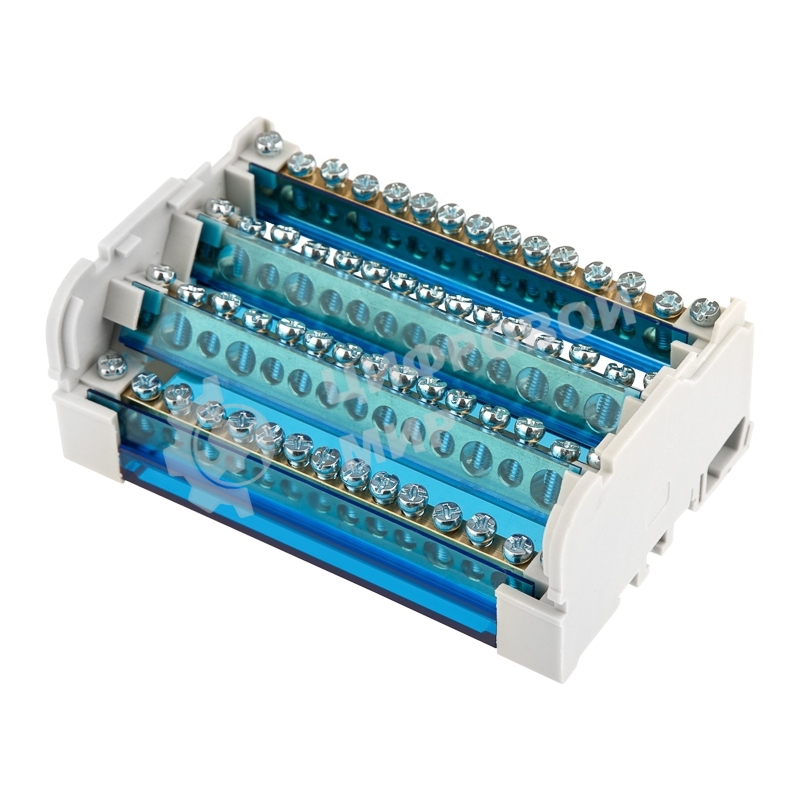 Шина на DIN-рейку в корпусе (кросс-модуль) Rexant 4х15