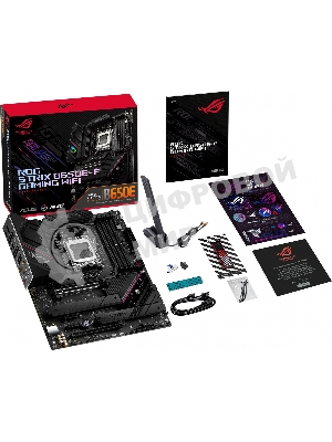 Материнская плата ASUS ROG STRIX B650E-F GAMING WIFI, AM5, AMD B650, 4xDDR5, 4xSATA, 3xM.2, 1xPCI-E 5.0 x16, 1xPCI-E 4.0 x4, 2xPCI-E x1, 1xHDMI, 1xDP, 1x 2.5Gb LAN, 4xUSB-A 2.0, 4xUSB-A 3.2 Gen 1, 2xUSB-A 3.2 Gen 2, 1xUSB-C 3.2 Gen 2, 1xUSB-C 3.2 Gen 2x2, 5x3.5 мм, 7.1, ATX