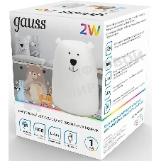 Ночник Gauss NN302 медведь белый