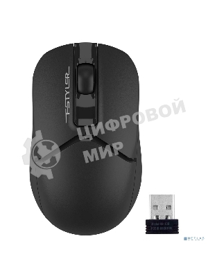 Мышь беспроводная A4Tech Fstyler FG12 черный, 1200 dpi, радиоканал, USB, кнопки - 3