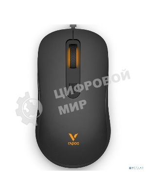 Мышь проводная Rapoo V16RGB черный, 12800 dpi, USB, кнопки - 6