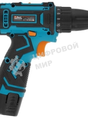 Дрель-шуруповерт Bort BAB-12x2Li-FD, 12 В, 1,5 Ач, 36 Нм, щеточный