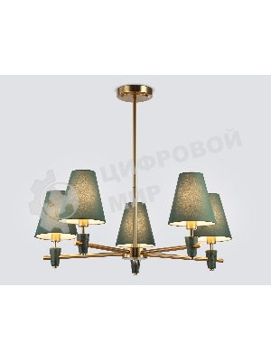 Люстра Ambrella light LH75051/5 BS/GN латунь/зеленый E14*5 max 40W D700*580