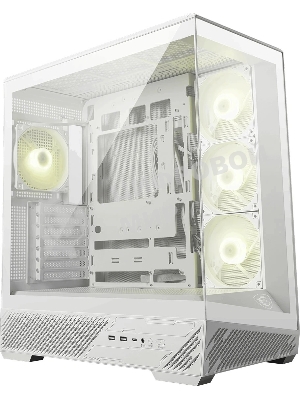 Компьютерный корпус MSI MAG PANO 130R PZ White 2xUSB 3.2 Gen 1, 1xUSB 3.2 Gen2 Type-C, 3x120мм ARGB Reverse Blade Fan, 1x120мм ARGB Fan, 1 to 3 Fan PWM Splitter, Tempered Glass Window