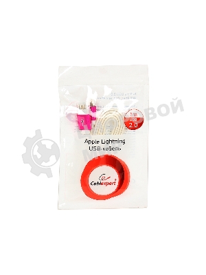 Кабель Gembird USB 2.0 Cablexpert CC-ApUSBr1m, AM/Lightning 8P, 1м, силиконовый шнур, разъемы розовый металлик, пакет