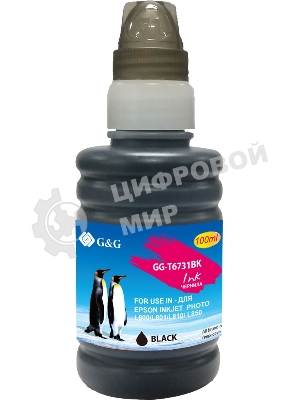 Чернила G&G GG-T6731BK черный100мл для Epson L800, L805, L810, L850