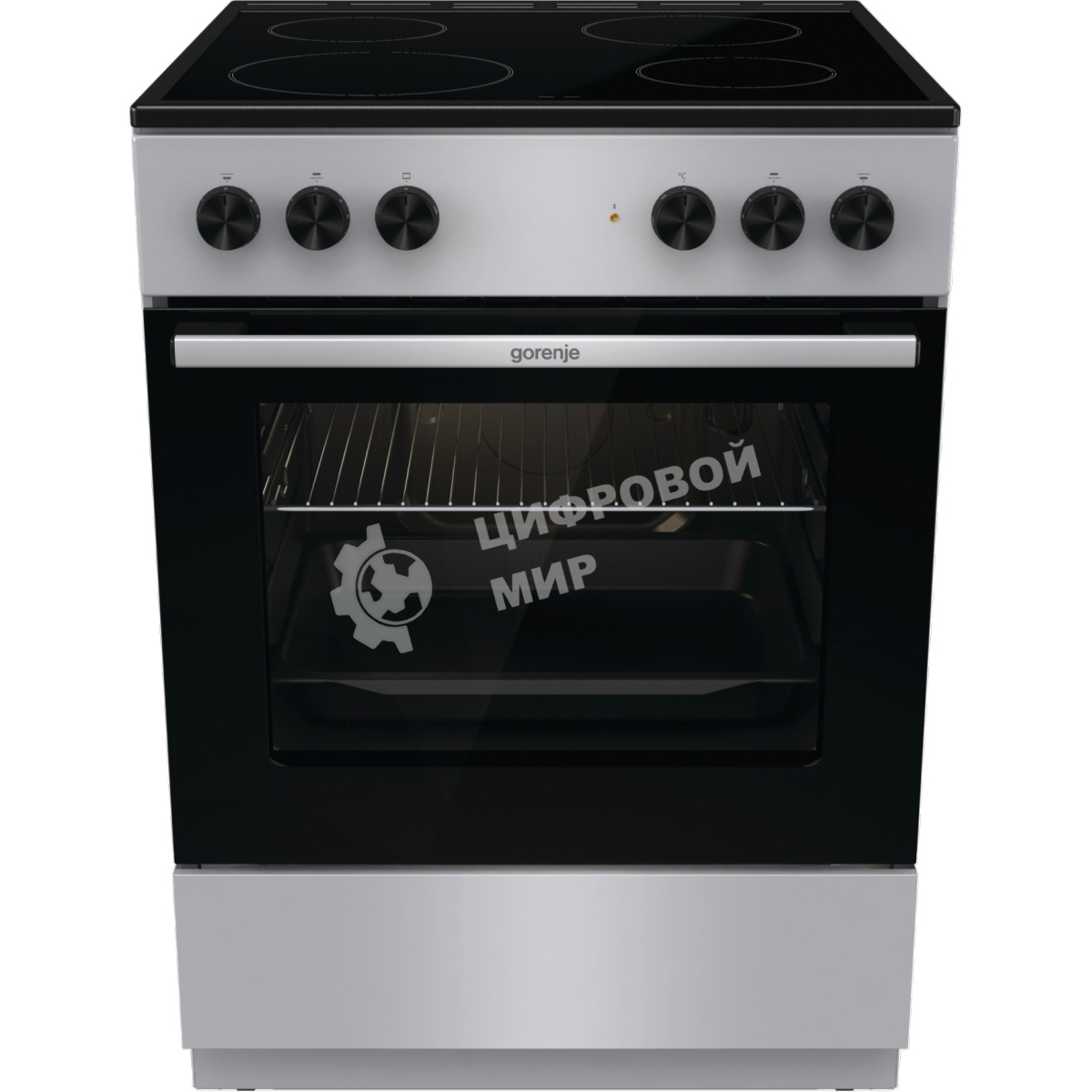 Плита электрическая Gorenje GEC6A11SG серый, конфорок 4 электрических, духовка 65 л, 60 см x 85 см x 60 см