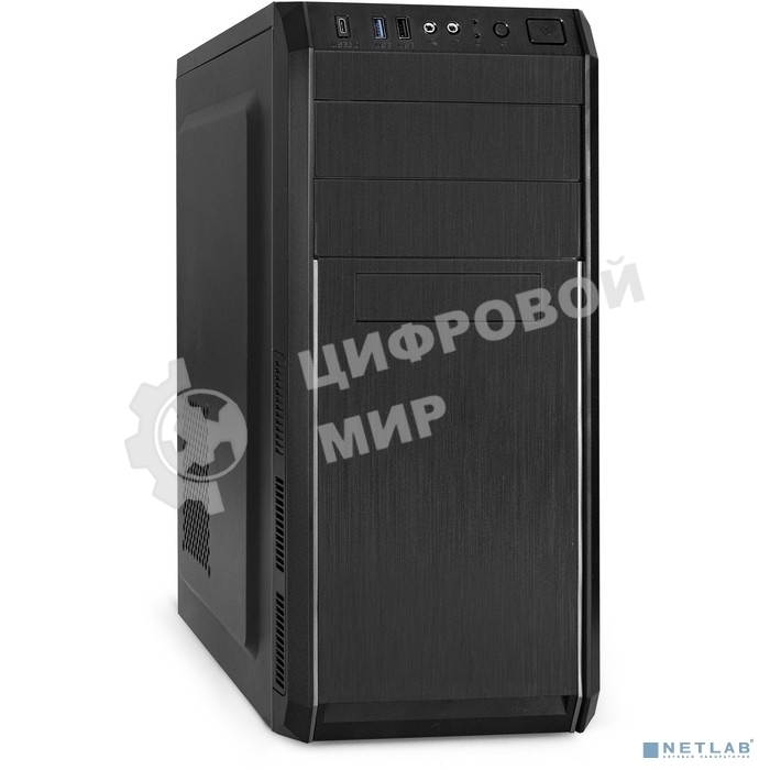 Компьютерный корпус Miditower ExeGate XP-334UC-XP400 (ATX, XP400 с вент. 12см, 1хUSB/1хUSB 3.0/1хTypeC, аудио, черный)