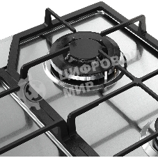 Варочная поверхность MONSHER MSG 63 Acier, газ, High-Tech, 58 см, автоматический электроподжиг, газ-контроль, форсунки под сжиженый газ, SABAF конфорки, чугунные решетки, нержавеющая сталь