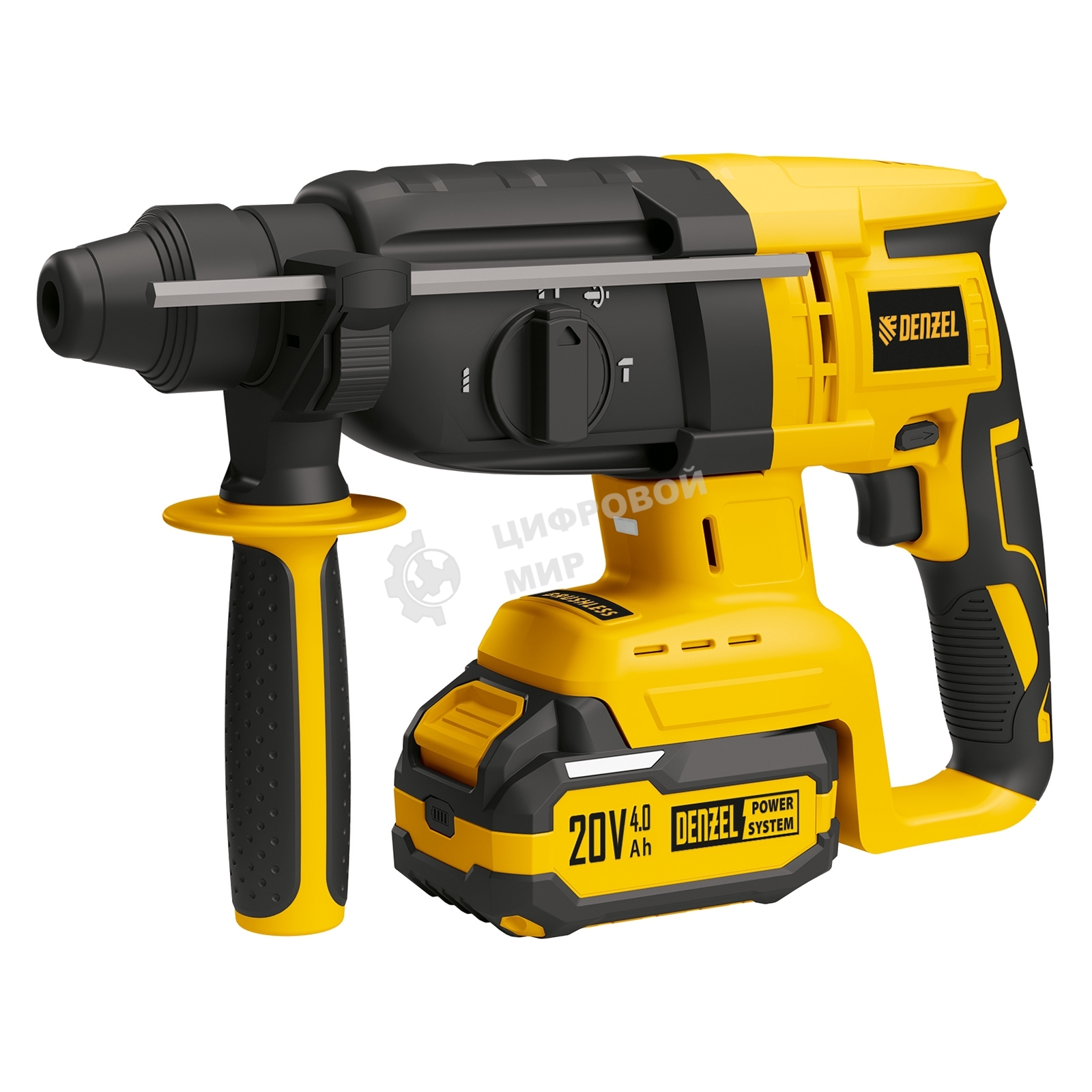 Перфоратор аккумуляторный Denzel бесщет. RHH-BL-20-28, 3 Дж, Li-Ion, 20 В