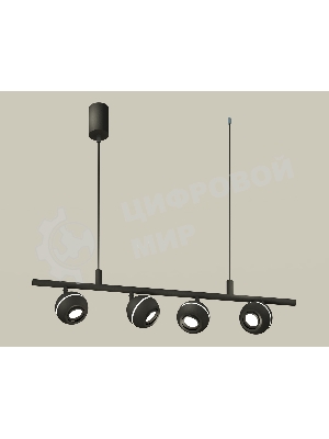 Светильник Ambrella light XB9002530/4 SBK/PBK черный песок/черный полированный MR16 GU5.3 (С9002, С1102, N7002)