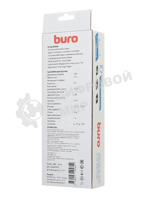 Сетевой фильтр Buro 500SH-3-SW-W 3 м, 5 розеток, белый, коробка