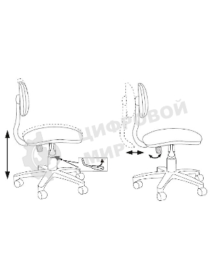 Кресло детское Бюрократ CH-W201NX Light-28 серо-голубой, крестов. пластик, пластик белый