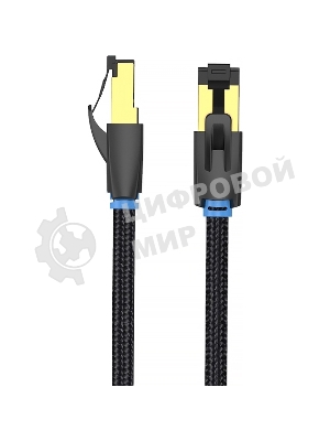 Патч-корд Vention прямой SFTP cat.8 RJ45 - 5м. черный Тканевая оплетка