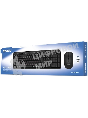 Комплект клавиатура + мышь SVEN KB-C3200W беспроводные клавиатура и мышь, черные