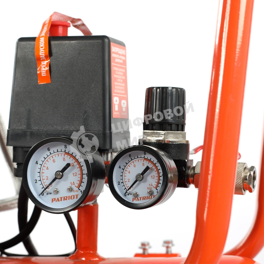 Компрессор поршневой безмасляный Patriot WO 80-360, 360 л/мин, 8 бар, 2200 Вт, 80 л, быстросъем и 