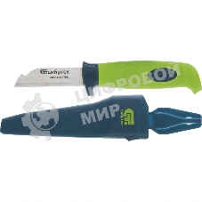 Нож монтажника с чехлом Сибртех, обрезиненная рукоятка, 190 мм, лезвие - 67 мм