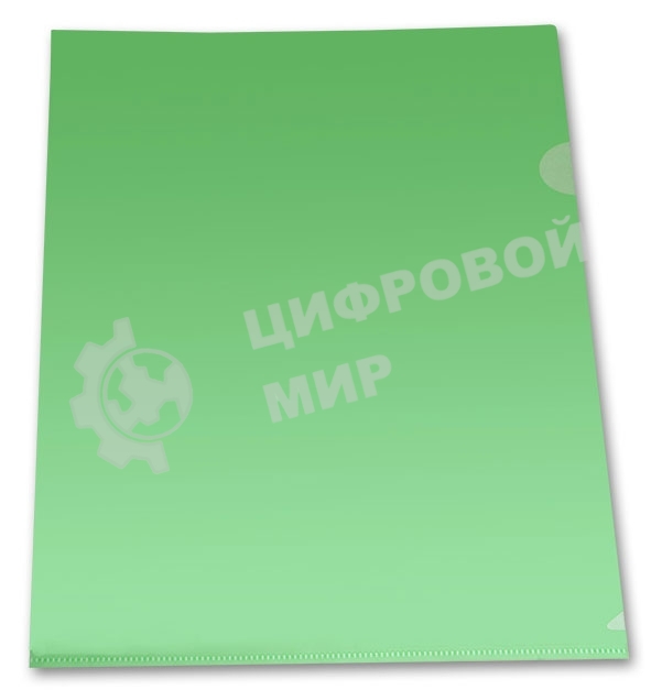 Папка-уголок Бюрократ -E310/1GR A4, пластик, 0.18мм, зеленый
