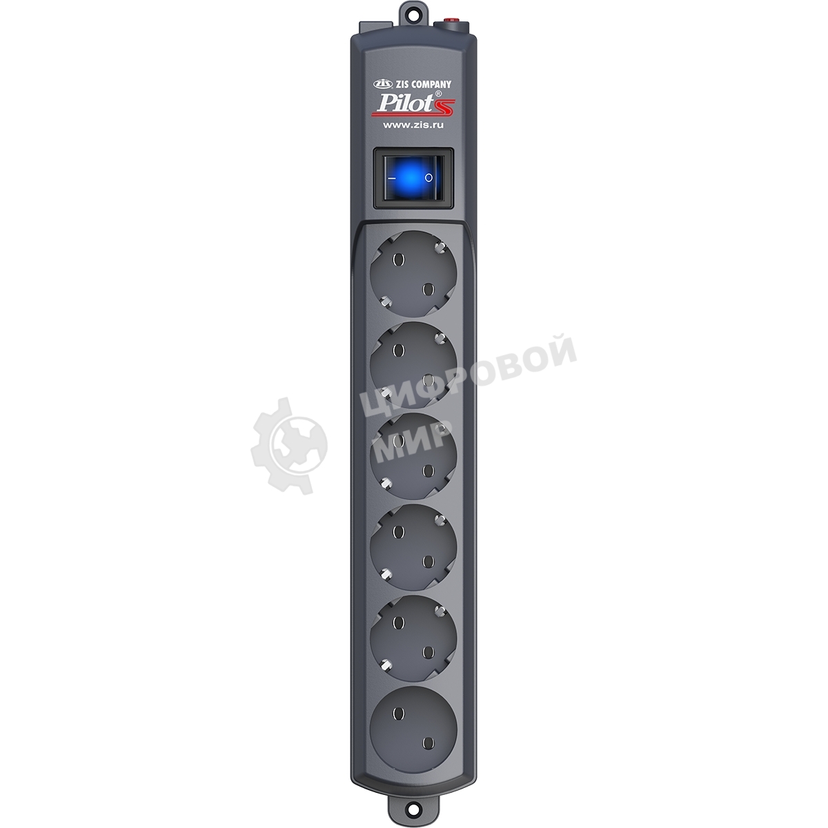 Сетевой фильтр Pilot S 6 розеток (5 евро + 1 без заземления) 1.8 м, графит