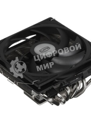 Кулер для процессора PCCooler RC600-67 (125W, 4-pin PWM, 67.5mm, Al, 4x6mm, 1x120мм, 62.5CFM, 32.5dBA, 2300RPM, S: 1851/1700/1200/115X, AM5/AM4, черный)