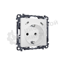 Комплект механизма электрической розетки 2USB С+C 20W с/з на винтовых зажимах 16A-250V ALFA Белый матовый QUANT (AP1305, VM165) MA130510