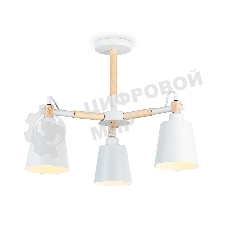 Светильник Ambrella light TR82204/3 WH/LW белый/светлое дерево E27/3 max 40W D560*430