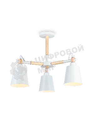 Светильник Ambrella light TR82204/3 WH/LW белый/светлое дерево E27/3 max 40W D560*430