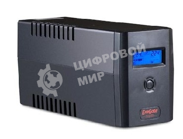 Источник бесперебойного питания ExeGate Power Smart ULB-800 LCD 800VA, черный, 2 евророзетки, USB
