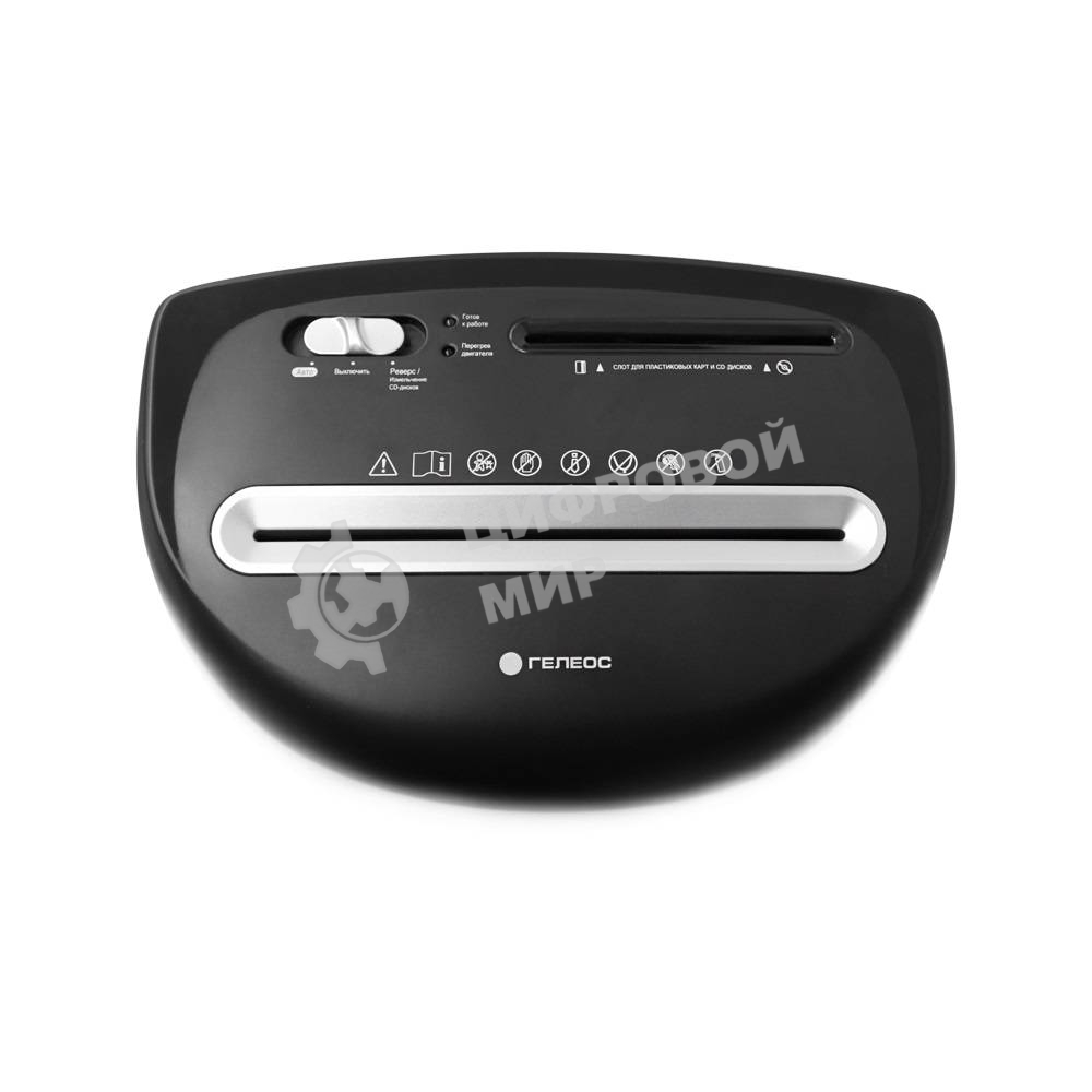 Шредер ГЕЛЕОС Уничтожитель документов УП23-4 DIN P-4 (4 ур-нь секр.), фрагмент 3,9х35мм, 14-16 лист (70г/м2), CD/пл.карты/скрепки/скобы, 23 л.