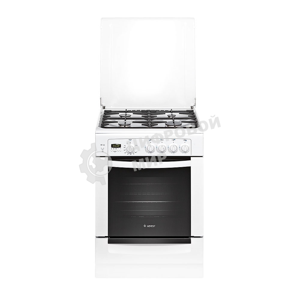 Плита газовая Gefest ПГ 6100-04 белый, конфорок 4 шт, духовка 52 л, 60 см x 85 см x 60 см