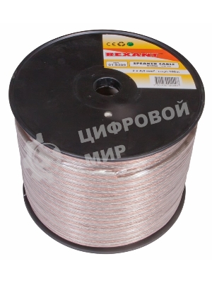 Кабель акустический Rexant 2х4,00 мм², прозрачный SILICON, бухта 100 м