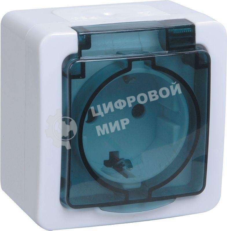 Розетка Iek ERMP12-K03-16-54-EC РСб20-3-ГПБд роз 1м с з/к о/у IP54 (цвет крышки:дымчатый) ГЕРМЕС PLUS