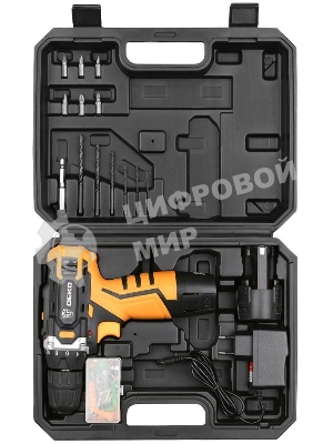 Дрель-шуруповерт Deko DKCD12FU-Li, 12 В, 2 Ач, 28 Нм, щеточный