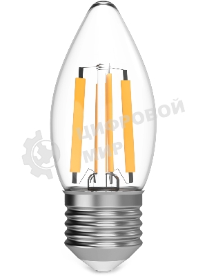 Лампа филам. Gauss Filament 11Вт цок.:E27 свеча св.свеч.белый теп. (упак.:10шт) (103802111)