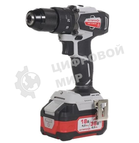 Дрель-шуруповерт аккумуляторная ИНТЕРСКОЛ DAU-13/36V 50