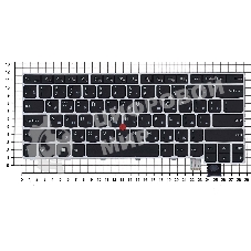 Клавиатура для ноутбука Lenovo Thinkpad T460S T470S черная с серебристой рамкой