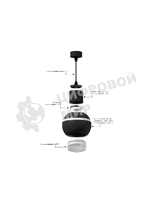 Корпус светильника C1102 SBK черный песок D100*H80mm MR16 GU5.3 LED 3W 4200K