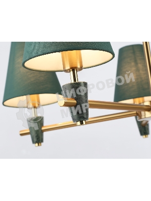 Люстра Ambrella light LH75051/5 BS/GN латунь/зеленый E14*5 max 40W D700*580